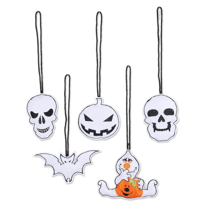 Novica Handmade Bright Halloween Wool Felt Ornaments (Set Of 5)