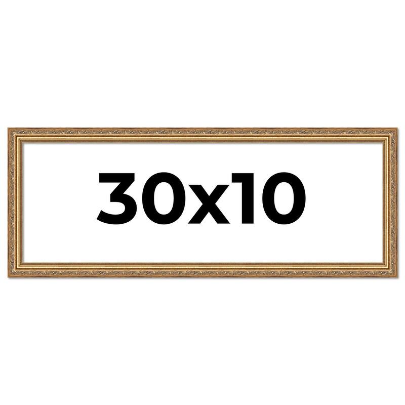 30x10 Frame Red Solid Wood Picture Frame Width 1.75 Inches | Interior Frame Depth 1 13/16 Inches