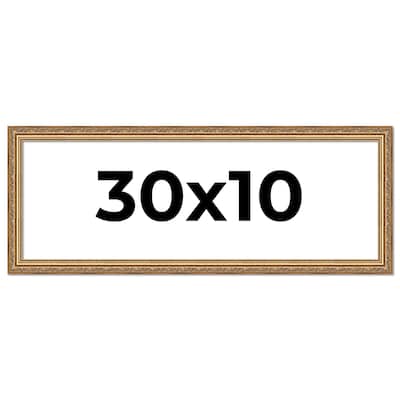 30x10 Frame Red Solid Wood Picture Frame Width 1.75 Inches | Interior Frame Depth 1 13/16 Inches