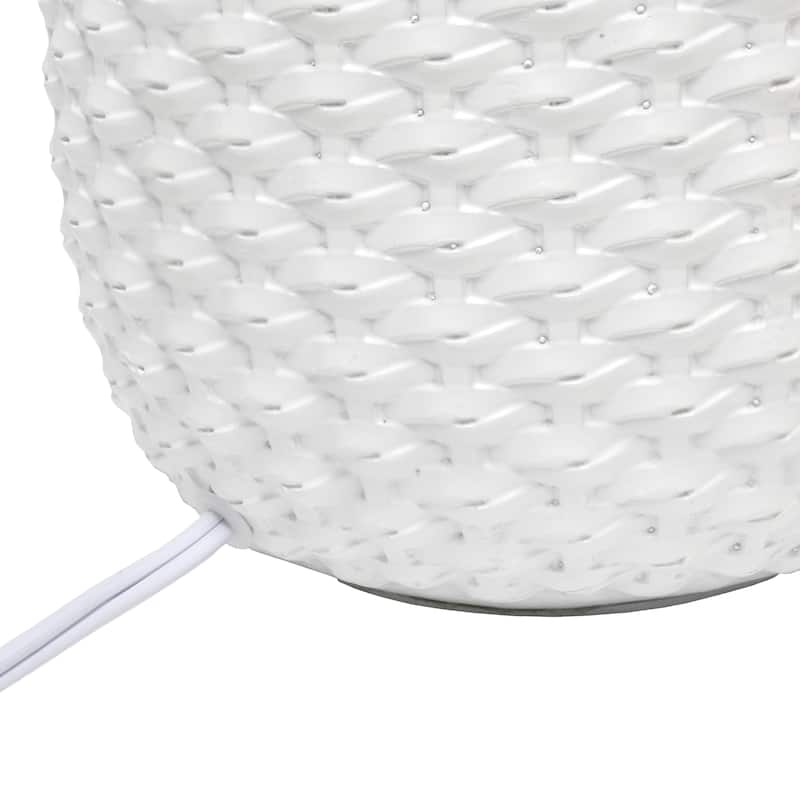 20.4" Purled Texture Lamp with White Fabric Shade