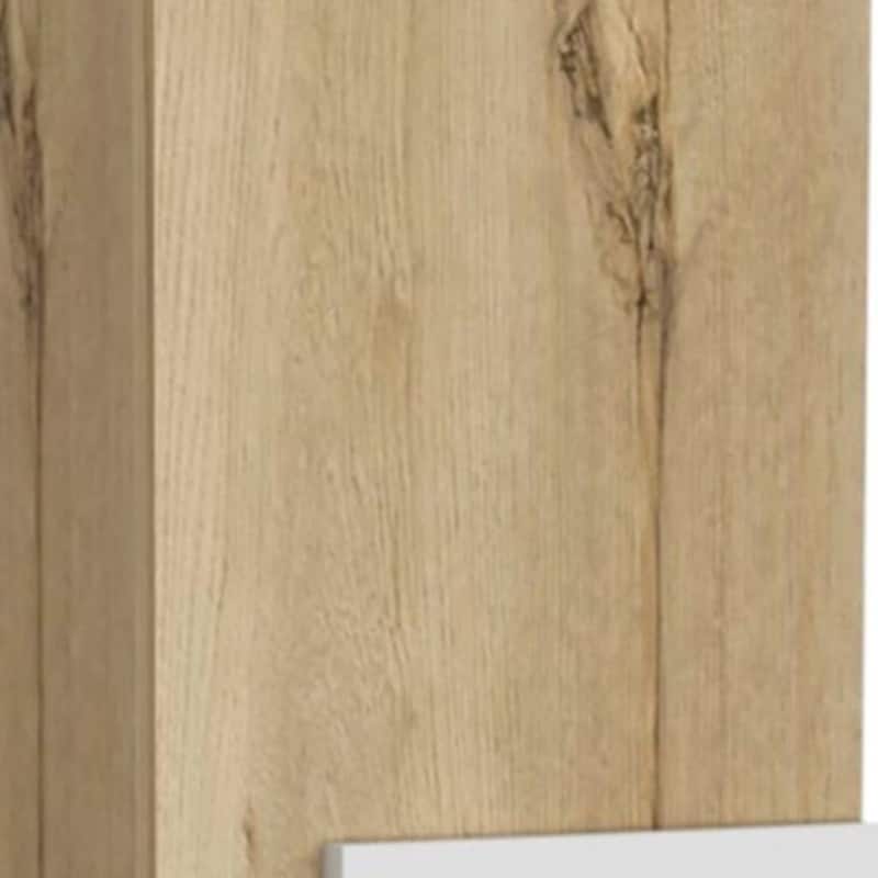 HomeRoots Light Oak and White Multi Purpose Vertical Hanging Cabinet