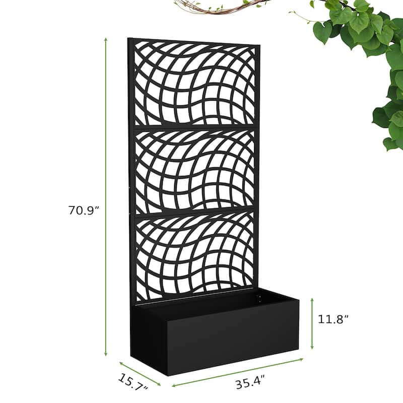 Different patterns Iron Planting Box Climbing Frame with Privacy Screen