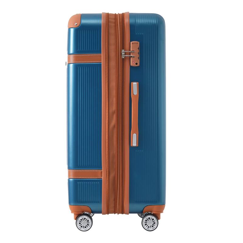 3 Piece Hardside Lightweight Luggage Sets with Double Spinner 8 Wheels and TSA Lock