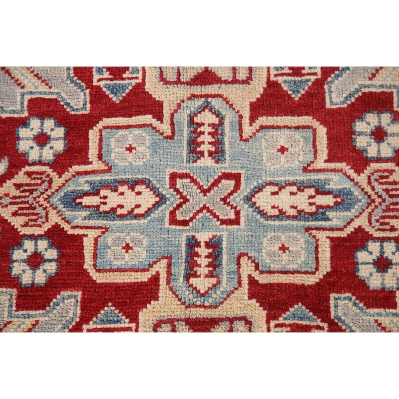 Gray Kazak Area Rug Handmade Wool Carpet - 5'8" x 7'10"