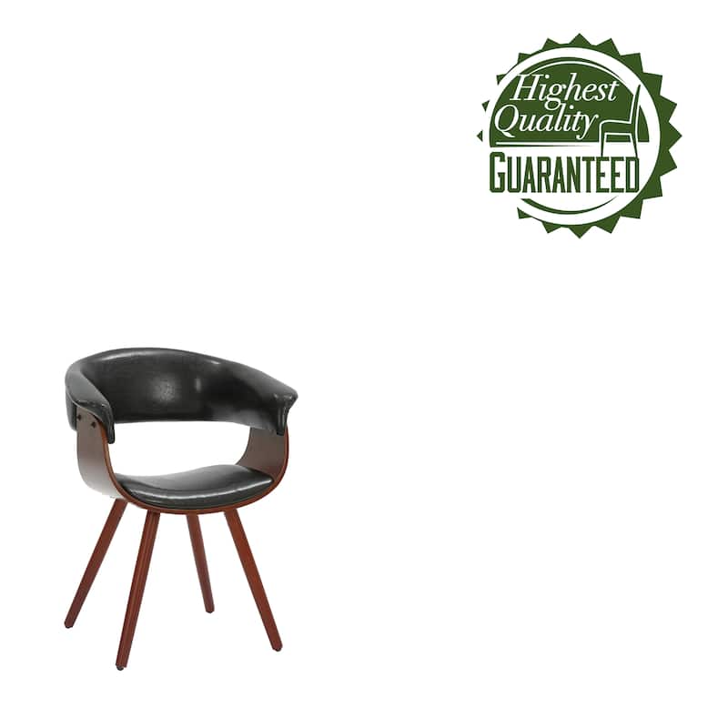 Porthos Home Zelda Faux Leather Mid-Century Dining Chair with Wooden Legs