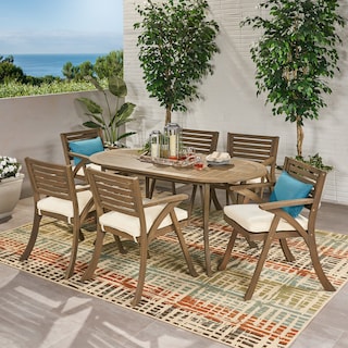 Hermosa Acacia Wood Outdoor 7-piece Dining Set by Christopher Knight Home