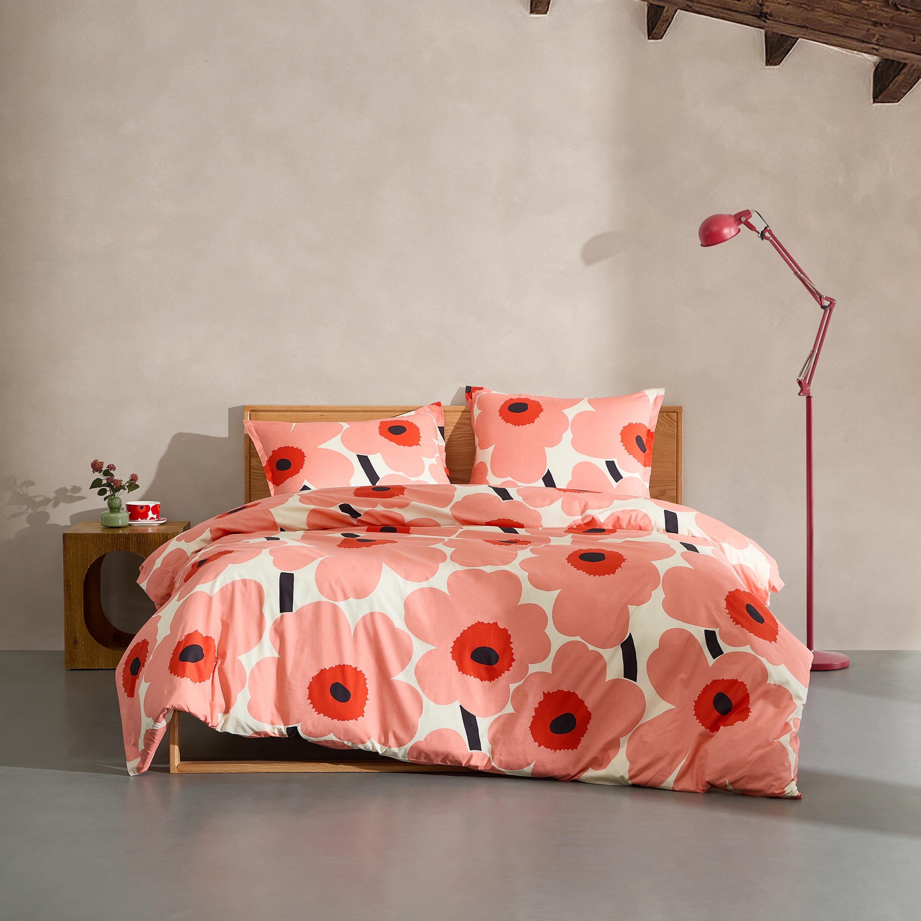 Marimekko Unikko 掛け布団カバー ピンク Marimekko-Unikko-Pink-Cotton-