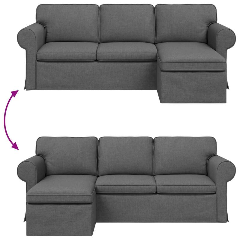 vidaXL Sofa Dark Grey 215 x 138 x 80 cm Fabric - 84.65 x 54.33 x 31.50 in