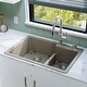 preview thumbnail 4 of 59, Karran 33" Top Mount Large/Small Bowl Quartz Kitchen Sink Kit - 33" x 22" x 9"
