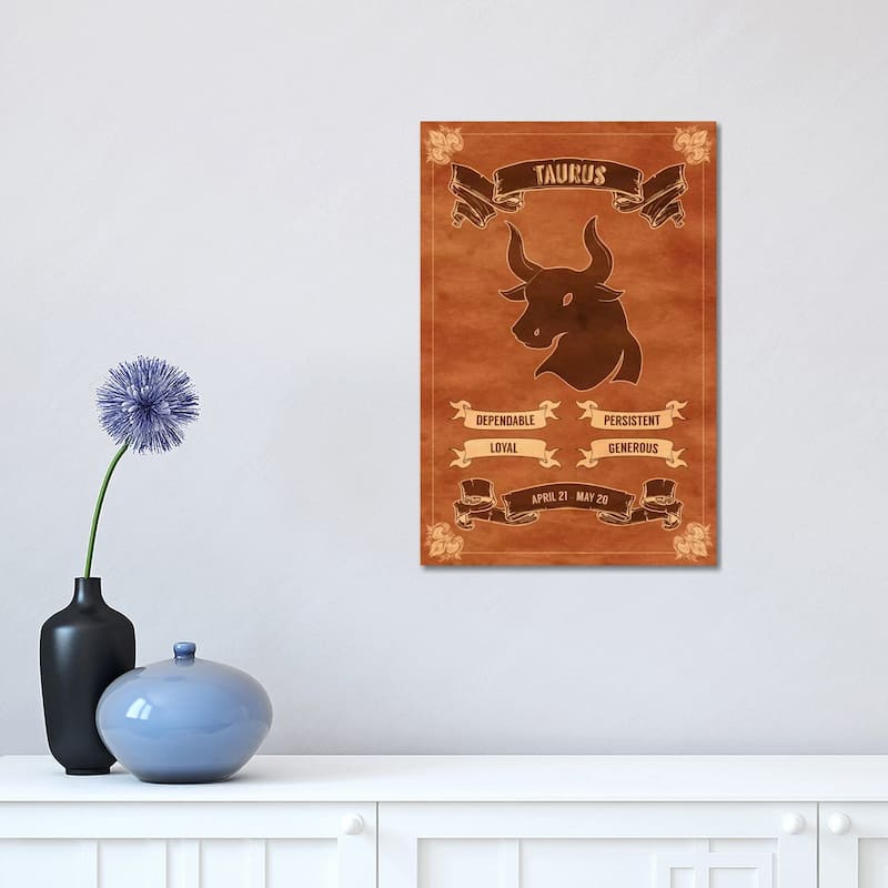 iCanvas "Taurus Horoscope" by Unknown Artist Canvas Print - 18x12x1.5