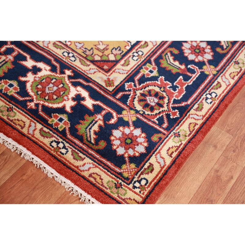 Hand Knotted Oriental 100% Wool Carpet Traditional Medallion Oranges & Rust Heriz (serapi) Area Rug - 12' 0'' X 8' 10''