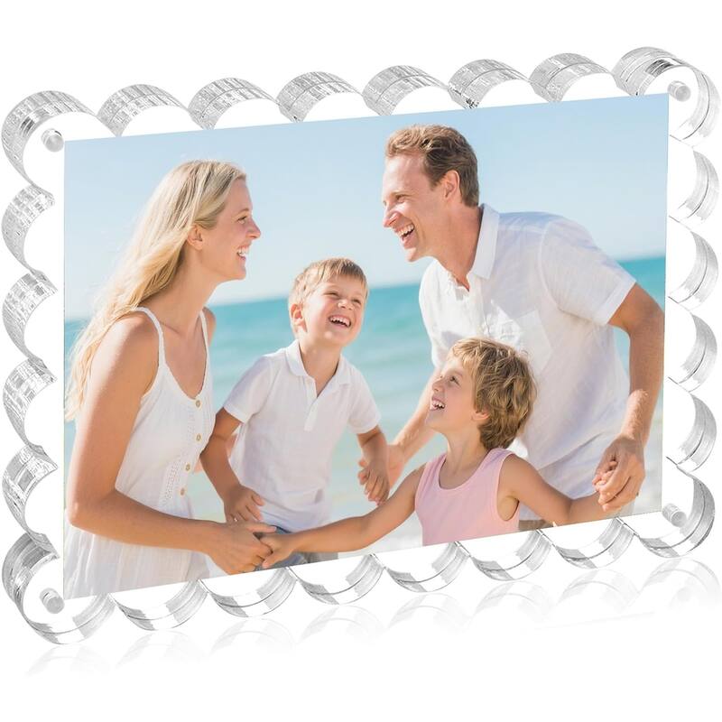 BP4U™ Acrylic Picture Frame, Tabletop Magnetic Freestanding Photo Frames for Hoem/Office Desktop Display - 5"x7"