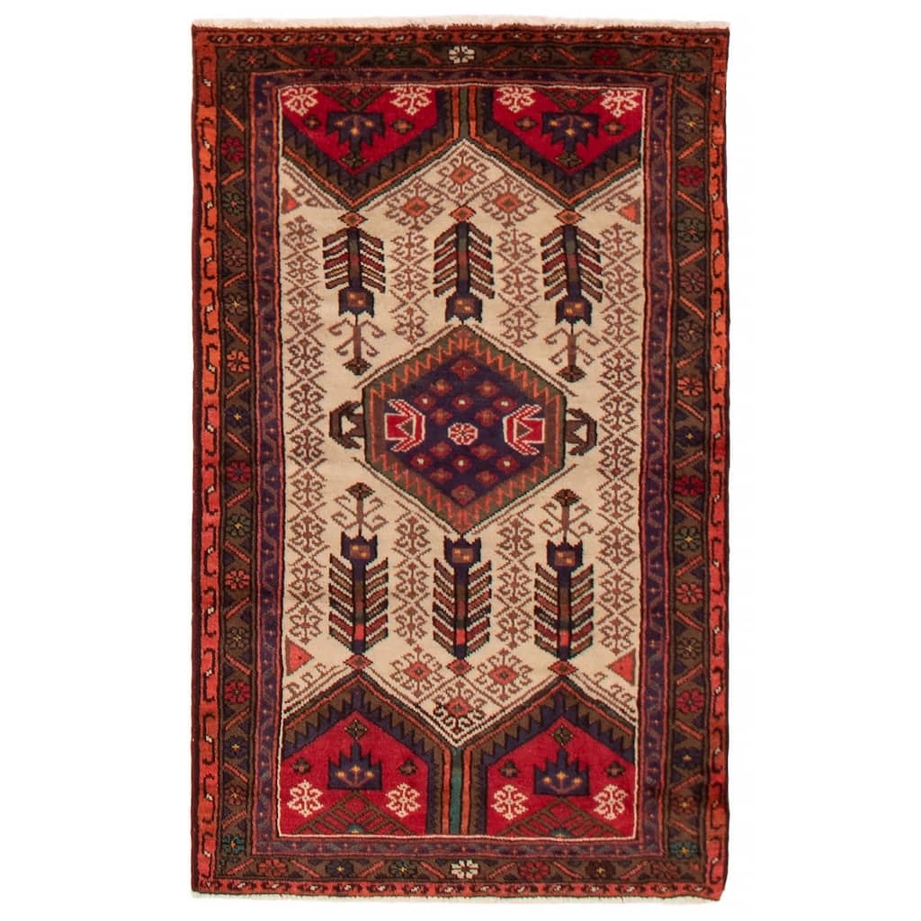 ECARPETGALLERY Hand-knotted Konya Anatolian Cream Wool Rug - 3'3 x 5'5