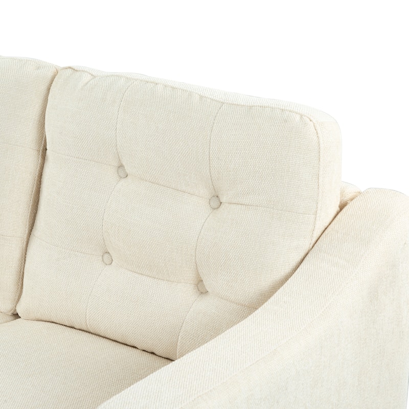 SAFAVIEH Couture Nathaniel Tufted Back 3 Seater Sofa - 77"W x 32"D x 34"H