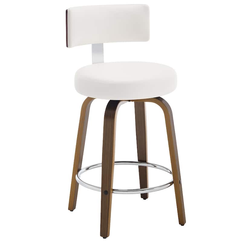 Upholstered Wood Swivel Bar/ Counter Stools, Set of 3