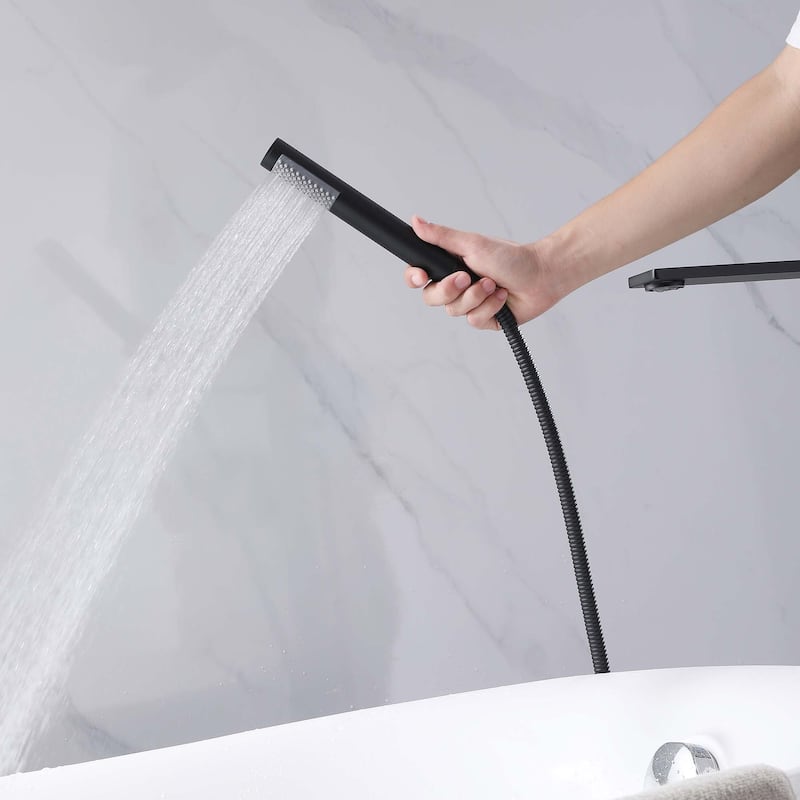 Rbrohant Freestanding Bathtub Faucet with Hand Shower Floor Mount Tub Filler