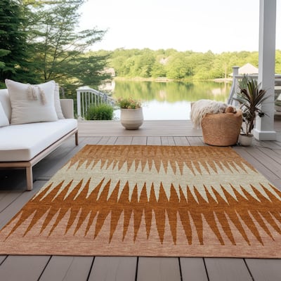 Machine Washable Indoor/ Outdoor Chantille Contemporary Ombre Rug