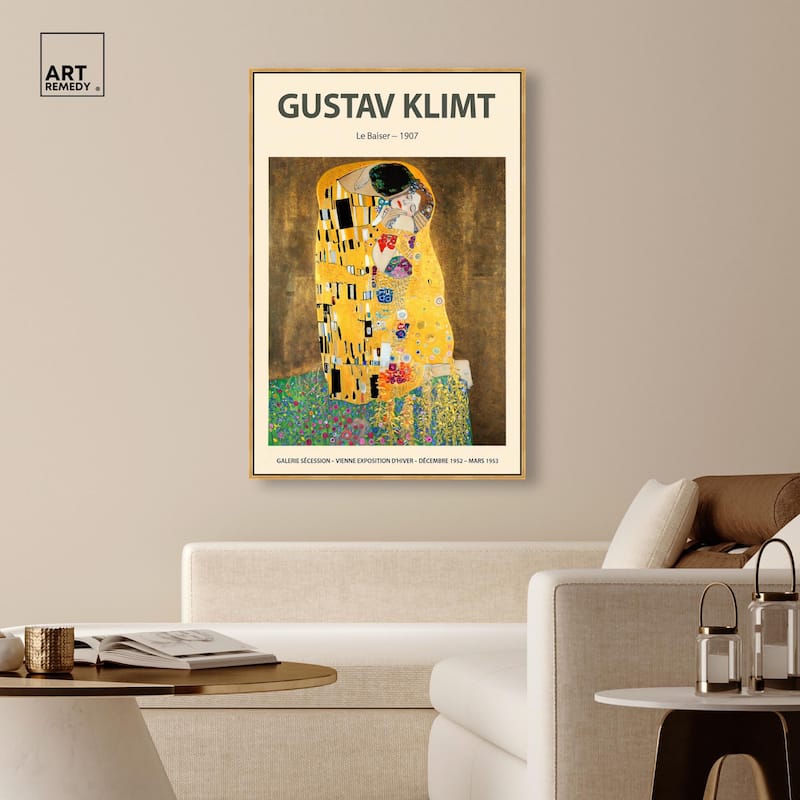 Golden Kiss Canvas by Art Remedy