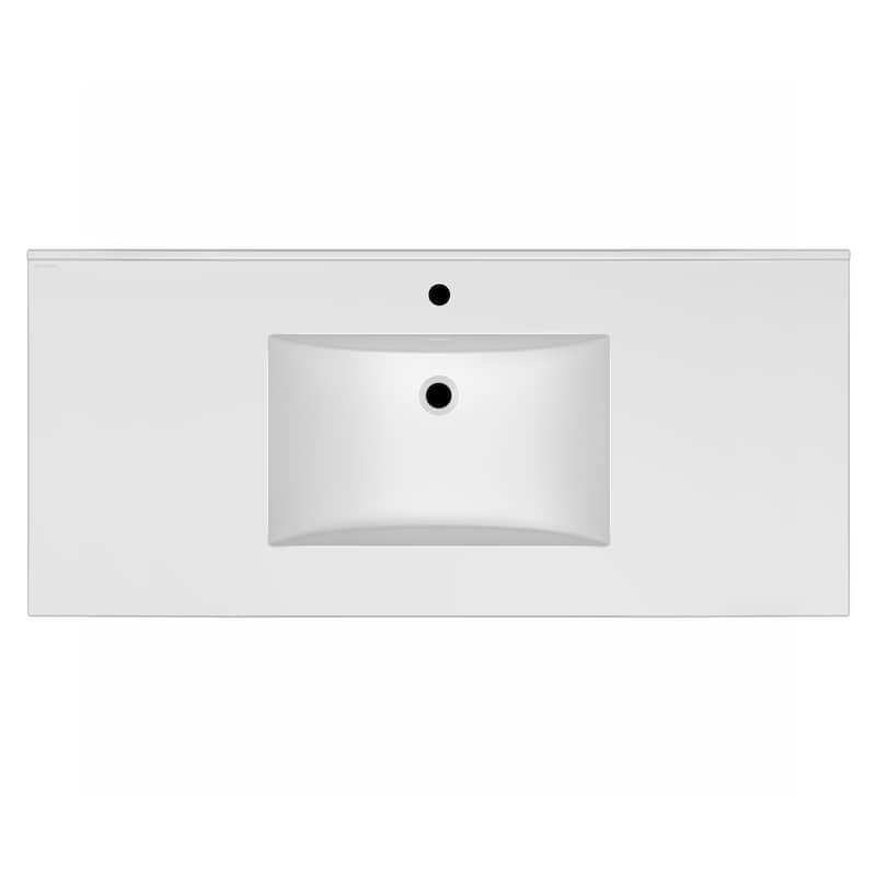 Countertop Vanity Sink with Integrated Rectangular Bowl