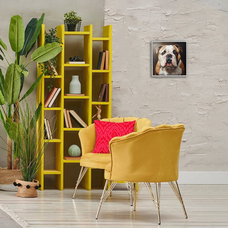 Stupell Stoic Bulldog Portrait Framed Giclee Art Design By Tom Crehan