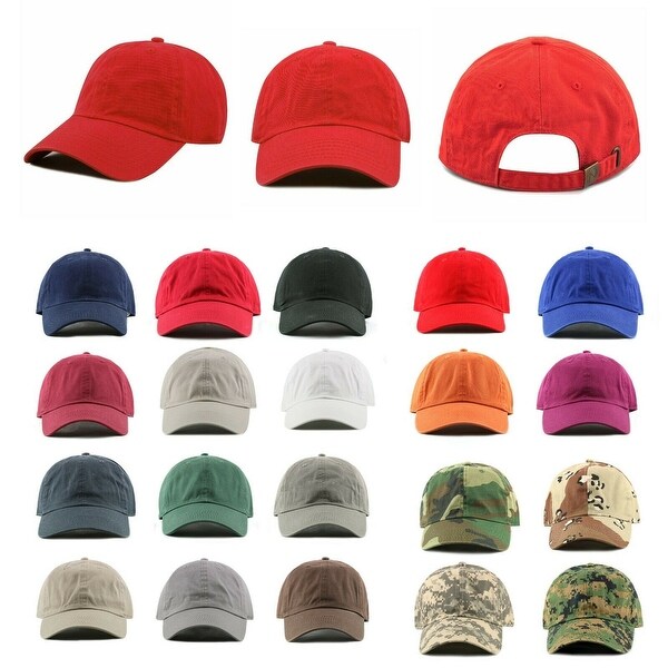 Newhattan Plain 100% Cotton Hat Men Women Adjustable Baseball Cap