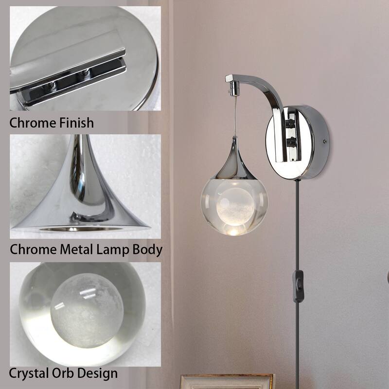 LED Wall Lights Plug in Wall Sconce Crystal Wall Sconces - N/A