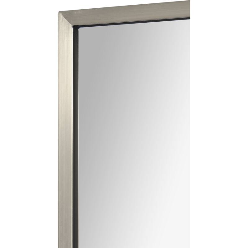 Renwil Roderick Rectangular Modern Wall Mirror - Silver - Medium