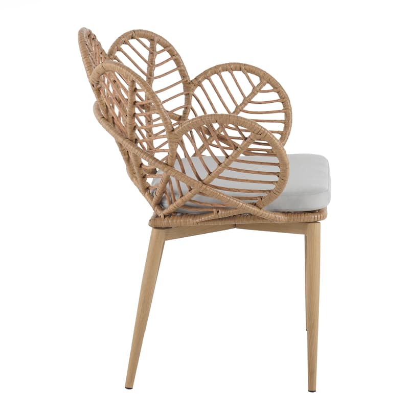 Outdoor Wicker Peacock Shape Papasan Style Chair