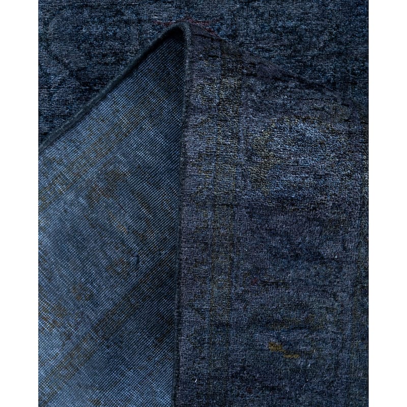 Overdyed One-of-a-Kind Hand-Knotted Runner Rug - Navy - 2' 7" x 15' 10"