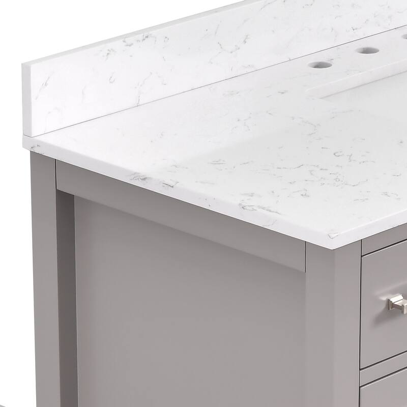 StarrySky 48 inch Undermount Single Sink Bathroom Vanity with Engineered Carrara Marble Top