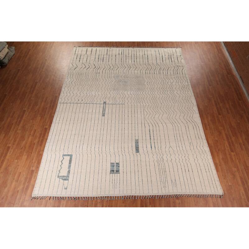 Earth Tone Moroccan Large Area Rug Hand-Knotted Oriental Wool Carpet - 11'9" x 15'3"