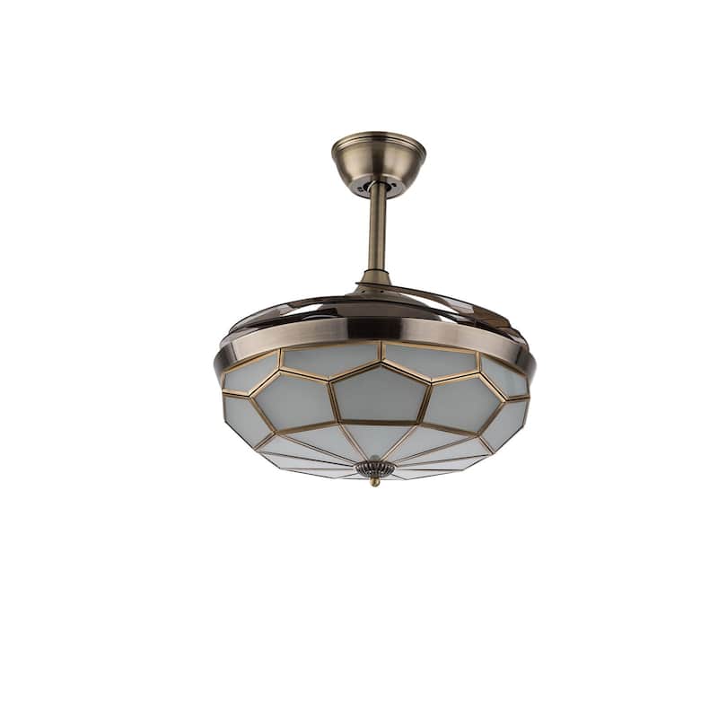42'' Tiffany Style Classic Ceiling Fan Light with Remote - 42 Inches