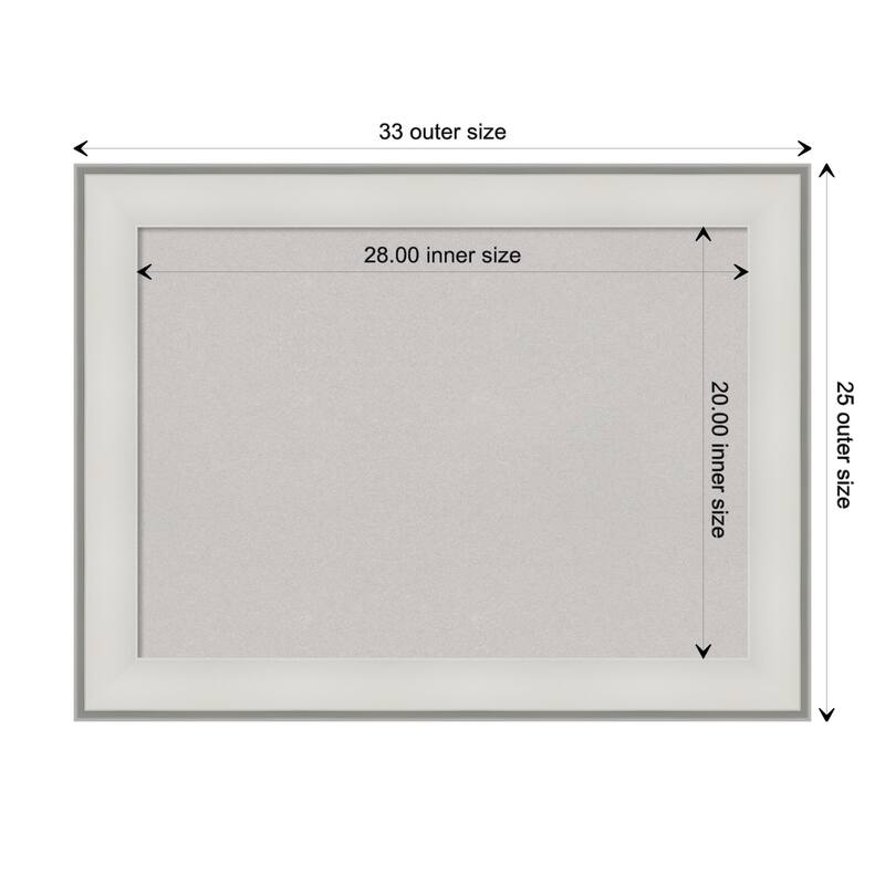 Imperial Silver Framed Grey Corkboard Bulletin Board - Imperial White - Board Size 28x20