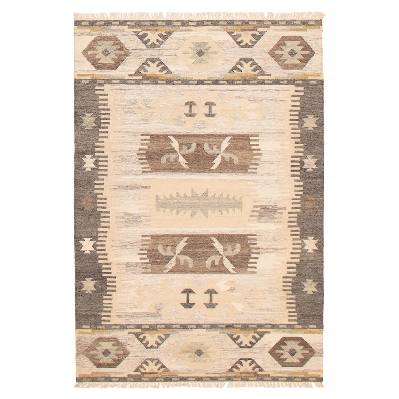 Ankara FW Khaki Kilim 5'2" x 7'11" - 5'2 x 7'11 - Light Khaki - 5'2 x 7'11