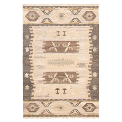 Ankara FW Khaki Kilim 5'2" x 7'11" - 5'2 x 7'11
