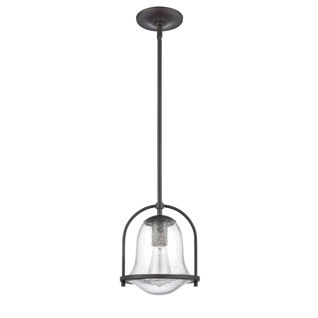 Connection 8-inch Wide 1-Light Mini Pendant in Oil Rubbed Bronze - 8in W x 8in D x 9in H