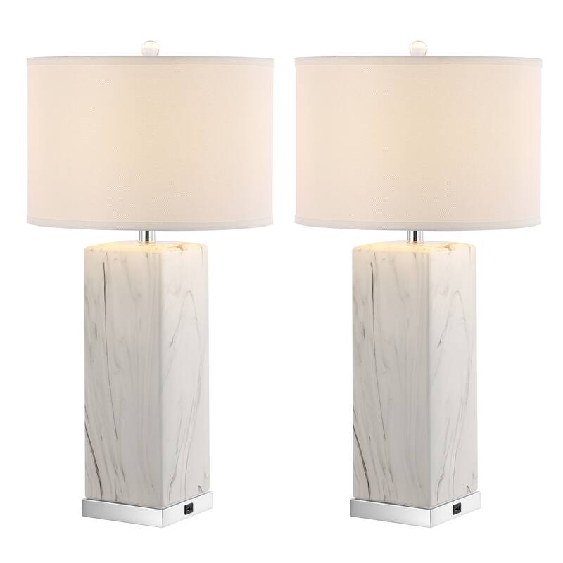 SAFAVIEH Lighting 29-inch Olympia Marble Table Lamp (Set of 2)