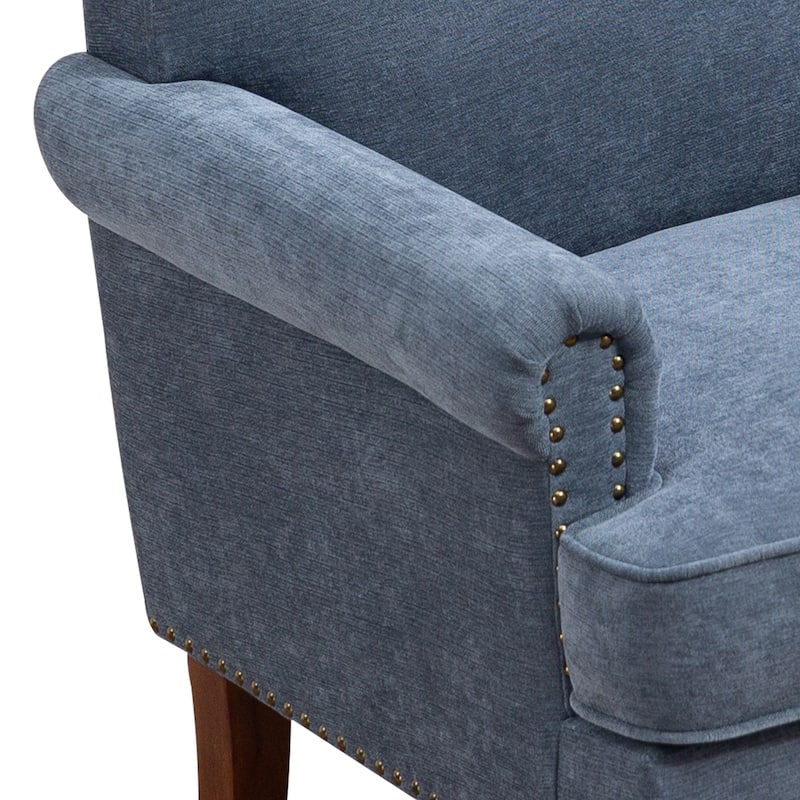 Chenille Accent Chair with Nailhead Trim
