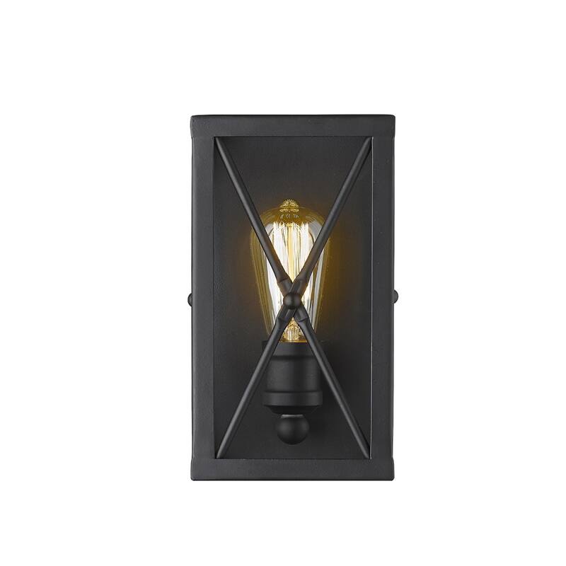 Steel Geometric Wall Sconce with Open Frame Dimmable, Hardwired - 4.5” x 5.5” x 10” (D x W x H)