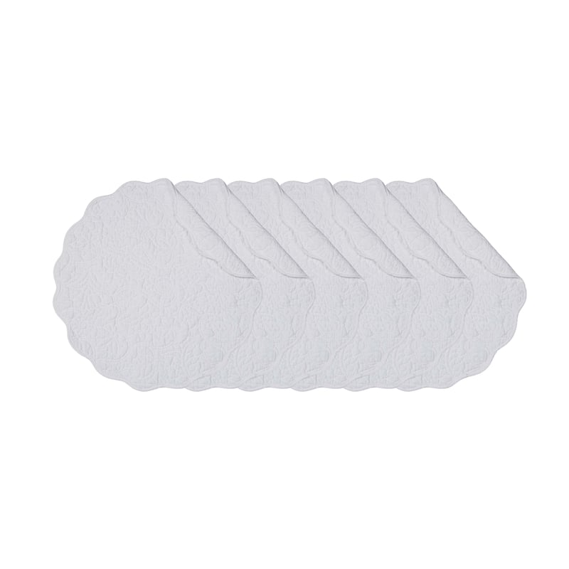 Christiana White Round Quilted Placemat Set 6