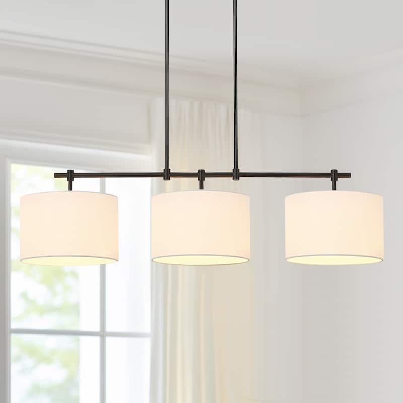 Sedgy 3-Light Black Kitchen Island Chandelier Pendant - 41'' W