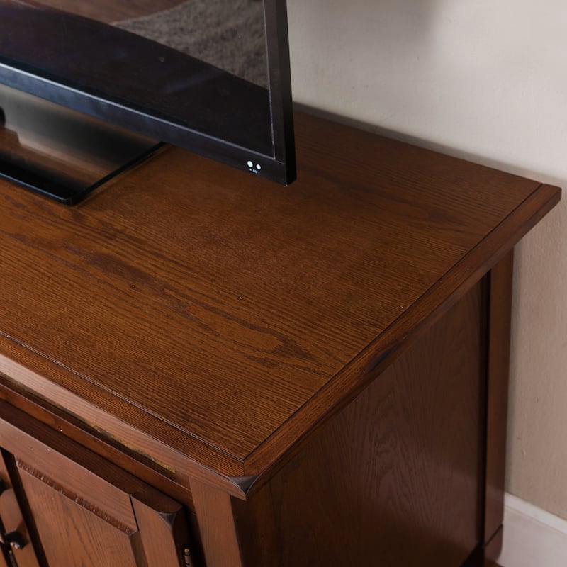 Leick Home Rustic Oak Enclosed Storage TV Stand