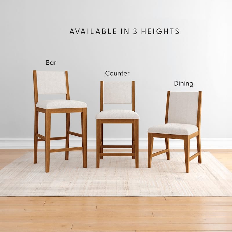 Plank and Beam Sereno Upholstered Bar Height Stool - Set of 2