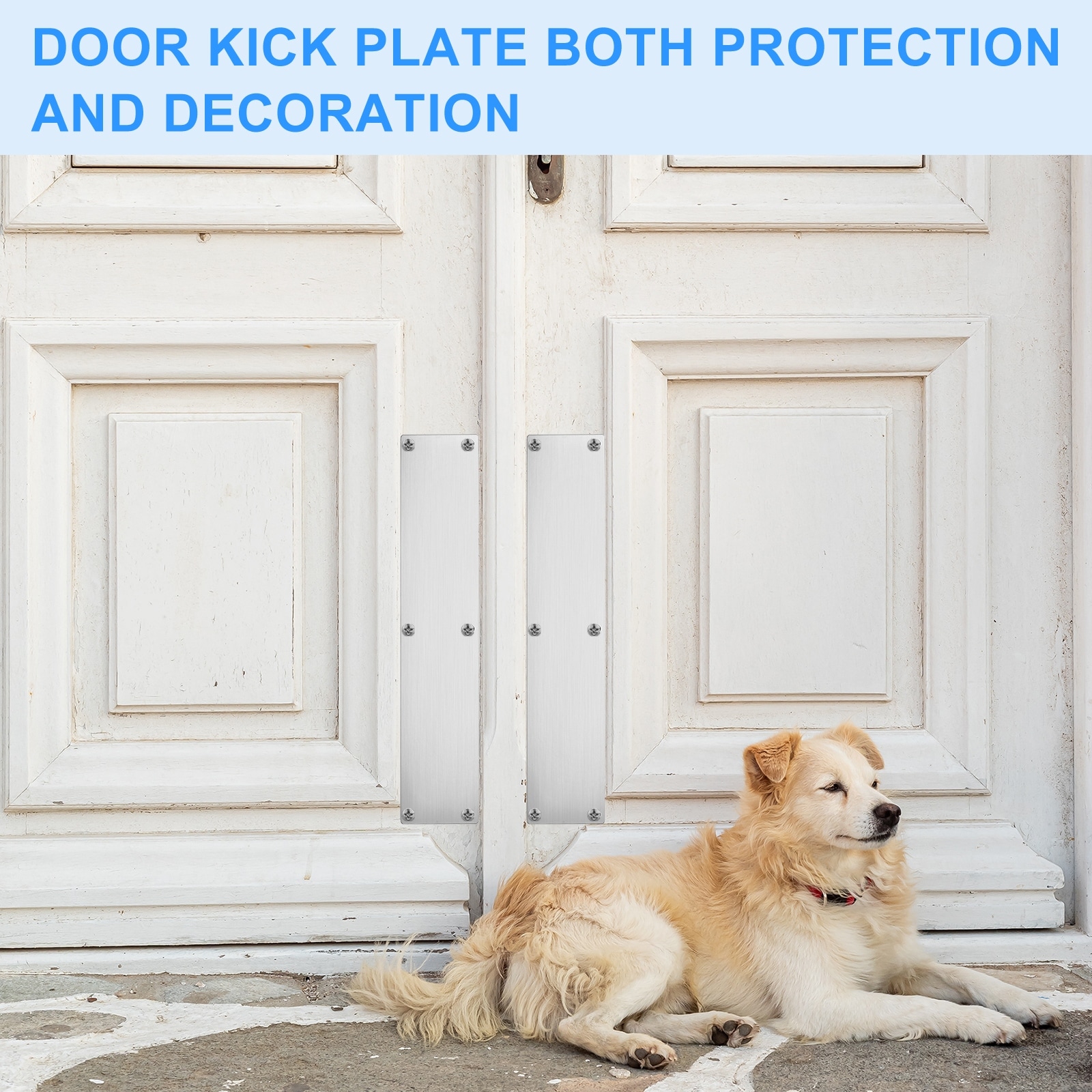 Silver door store kick plate