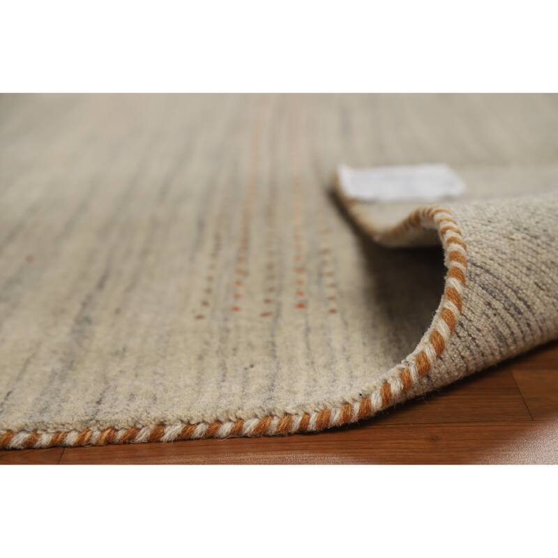 Hand Knotted Oriental 100% Wool Carpet Tribal Tribal Beige & Ivories Gabbeh Area Rug - 7' 10'' X 5' 1''