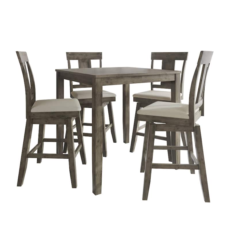 CraftPorch Luxury Swivel Counter Dining Set - Dark Grey