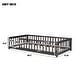 preview thumbnail 21 of 32, Twin Size Floor Bed for Kids with Safety Guardrails and Door and Slats