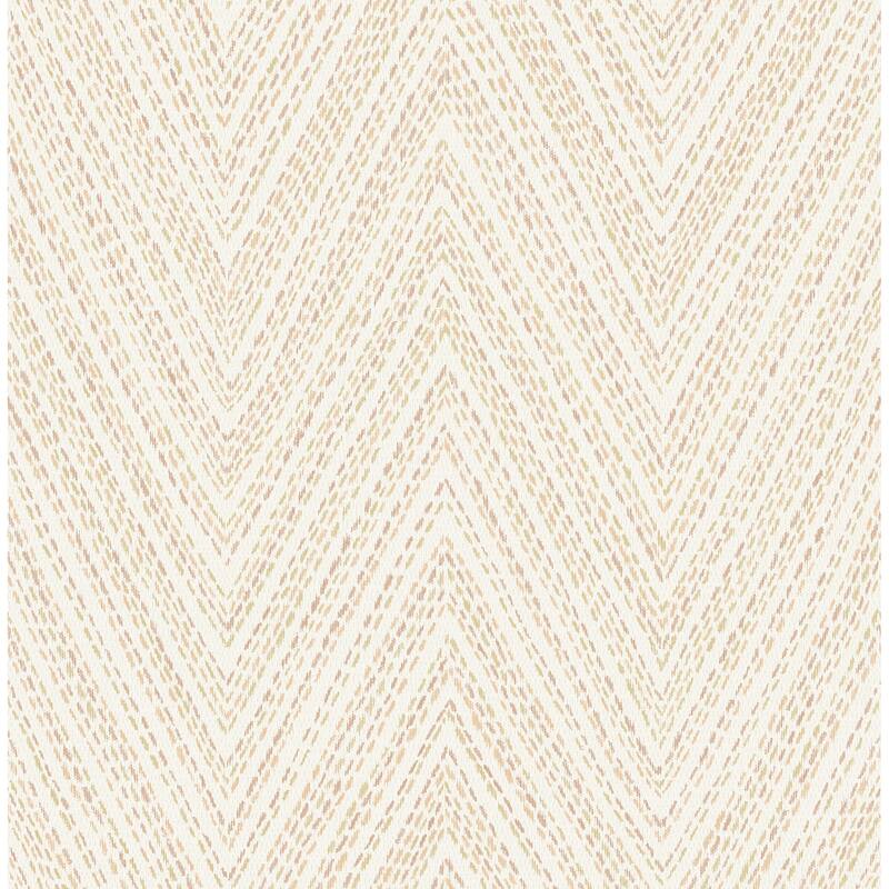 A-Street Prints Lainey Apricot Stitched Chevron Wallpaper