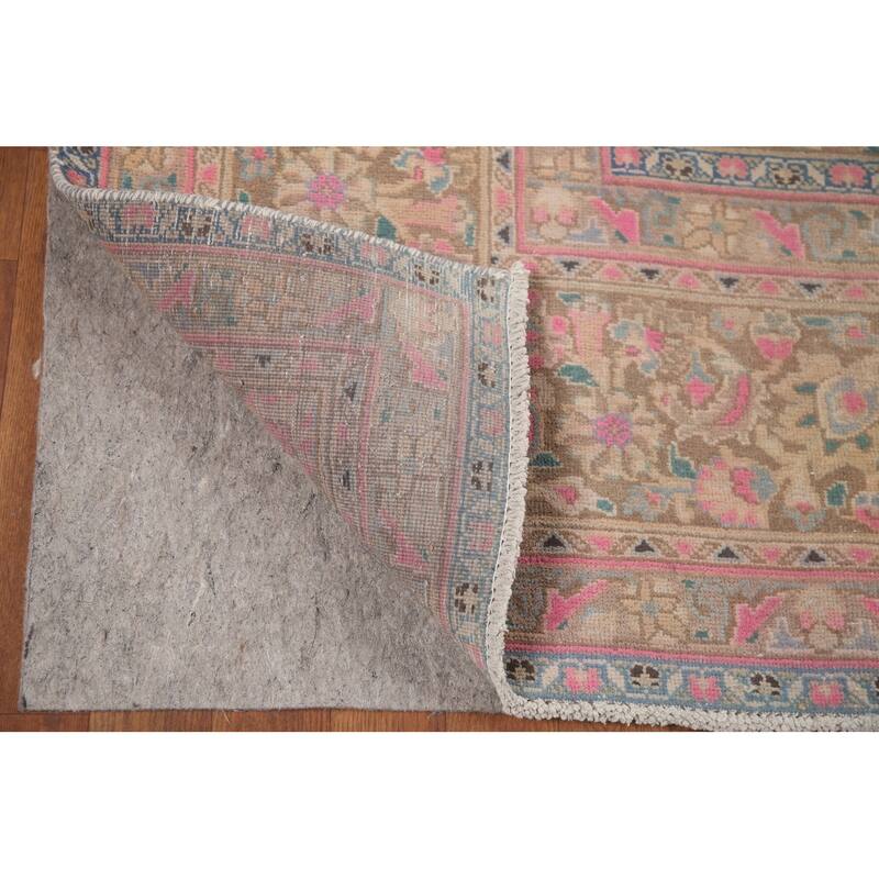 Hand Knotted Oriental 100% Wool Carpet Traditional Floral Oranges & Rust Mashad Area Rug - 12' 8'' X 9' 6''