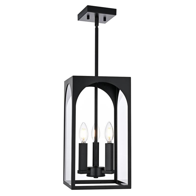 3-Light Large Outdoor Pendant Light Fixtures, Exterior Hanging Lantern Porch Light Adjustable, Hanging Lamp